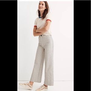 Madewell Emmett Wide Leg Crop Pants - Windowpane
